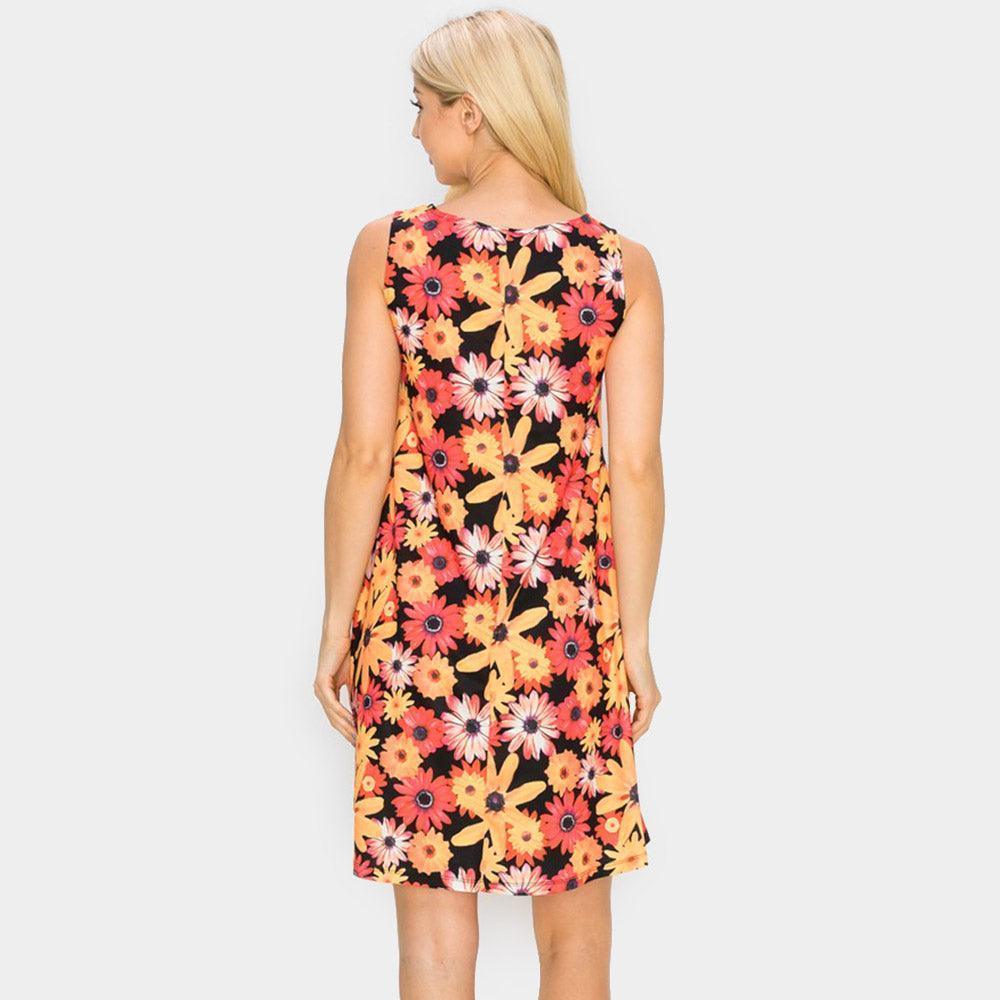Yellow Bloom Flower Patterned A-Line Dress - Jewelry Store by Erik Rayo