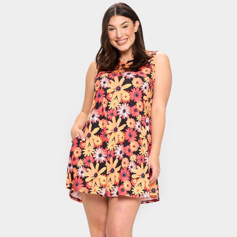 Yellow Bloom Flower Patterned A-Line Dress - Jewelry Store by Erik Rayo