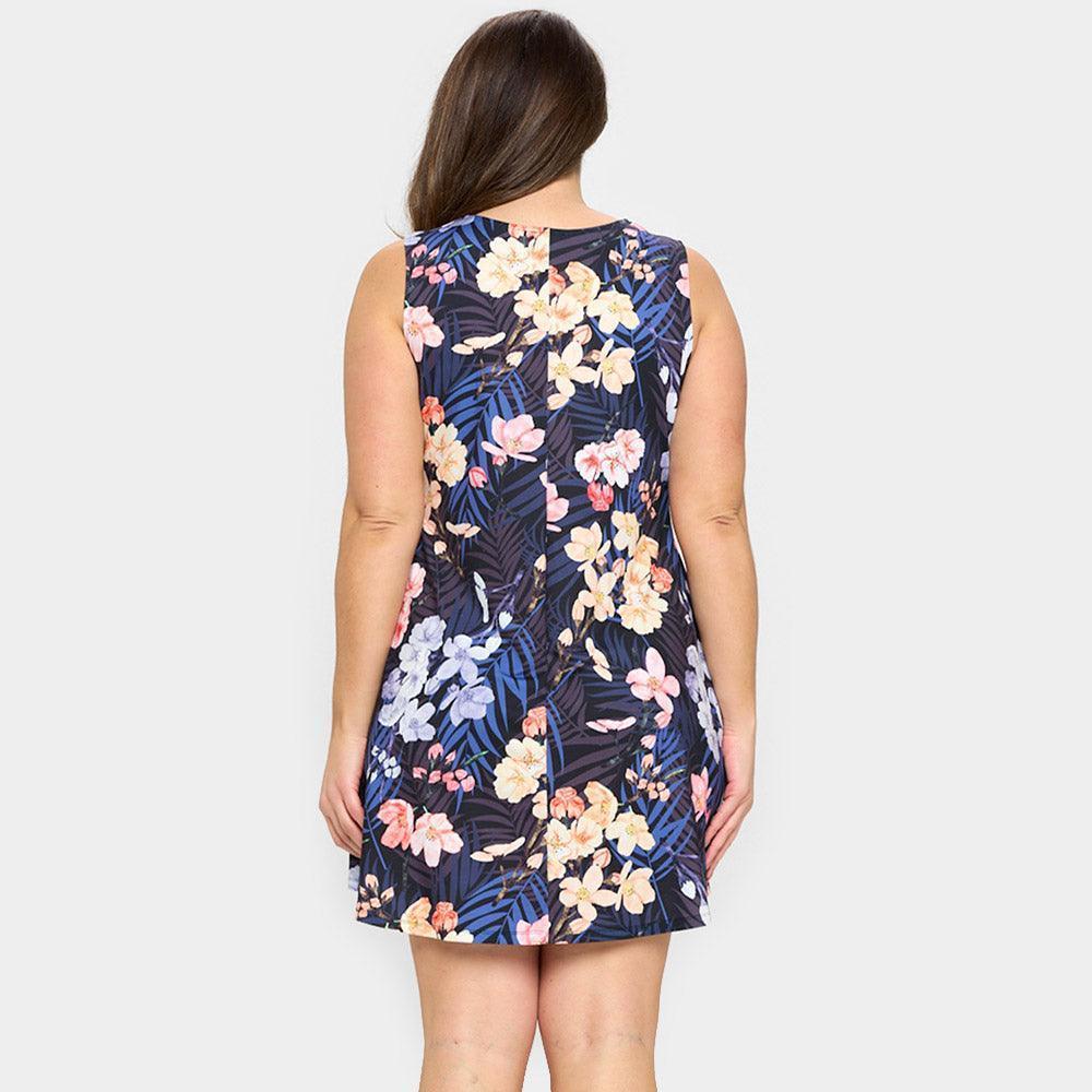 Black Flower Patterned A-Line Dress - Jewelry Store by Erik Rayo