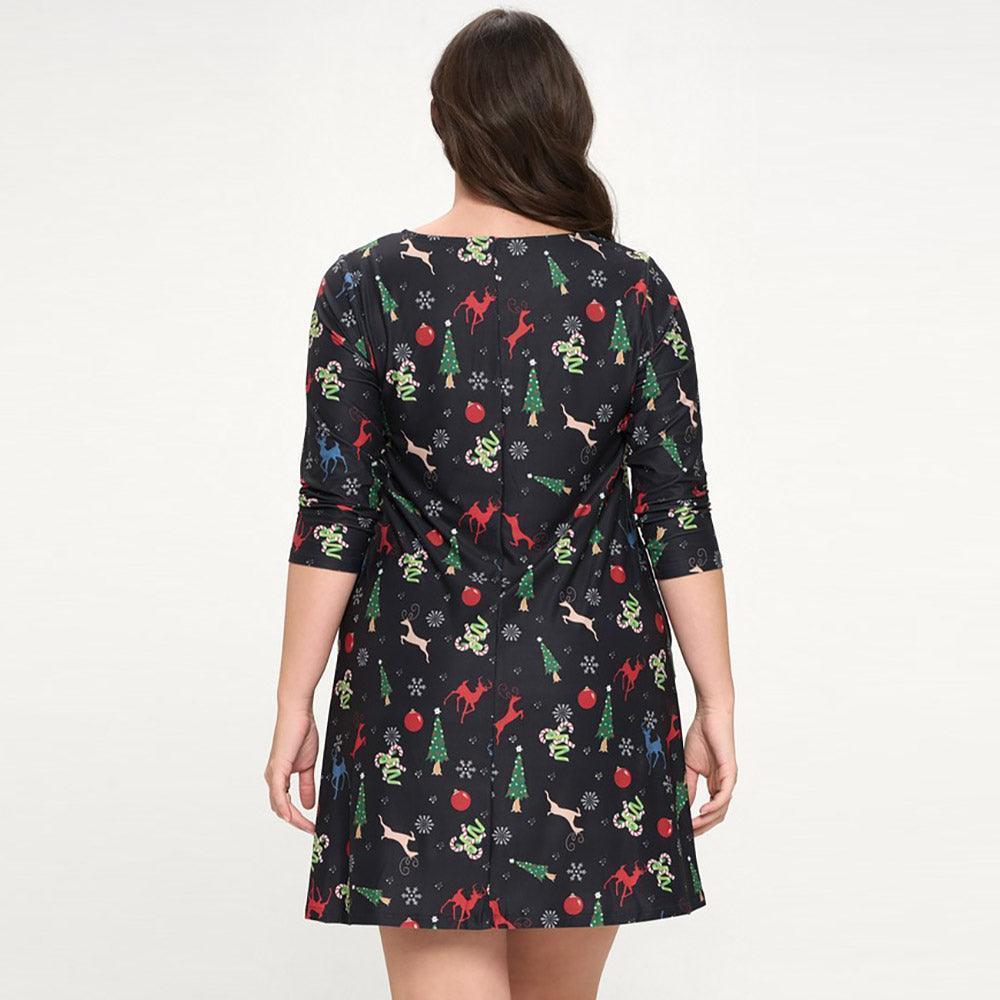 Black Night Before Christmas Printed A-Line Dress - Jewelry Store by Erik Rayo