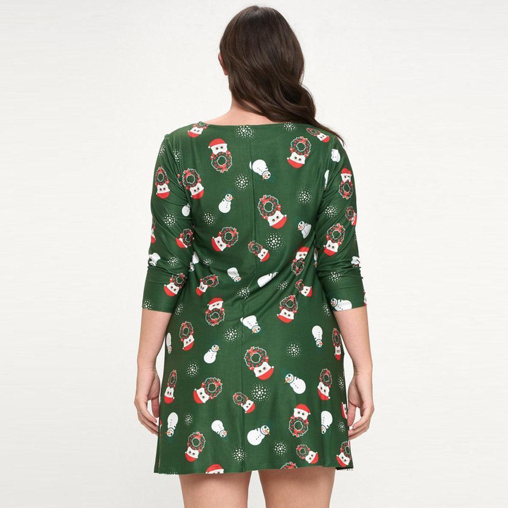 Green Night Before Christmas Printed A-Line Dress - Jewelry Store by Erik Rayo