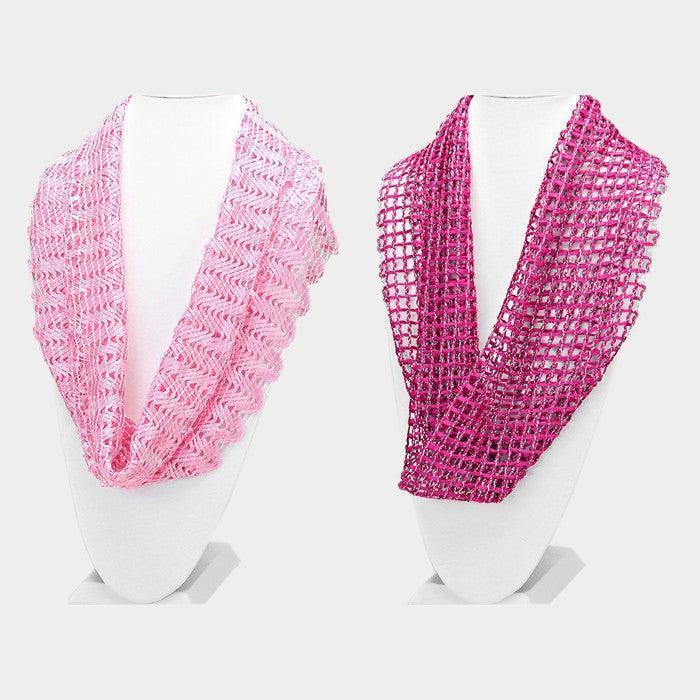 Pink 2PCS - Net Infinity Scarf - Jewelry Store by Erik Rayo