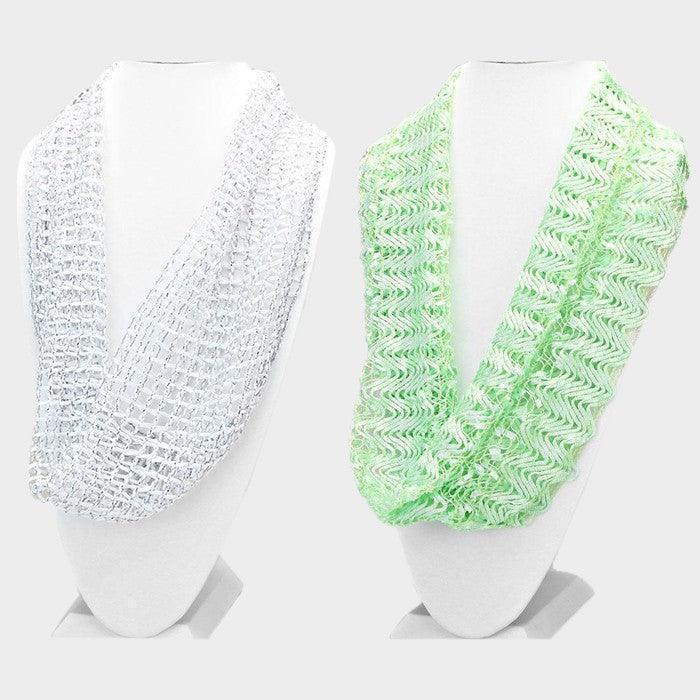 White 2PCS - Net Infinity Scarf - Jewelry Store by Erik Rayo