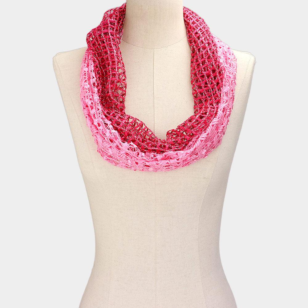 Pink 2PCS - Net Infinity Scarf