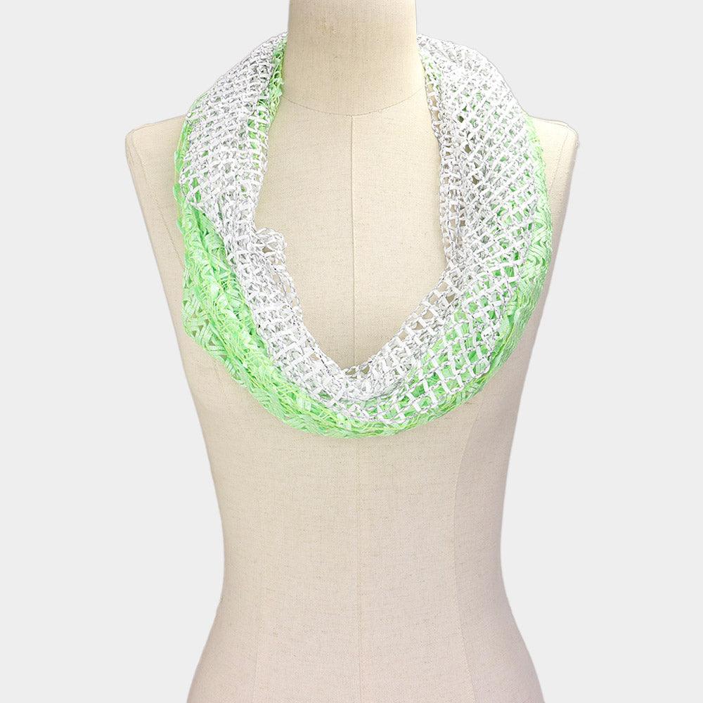 White 2PCS - Net Infinity Scarf