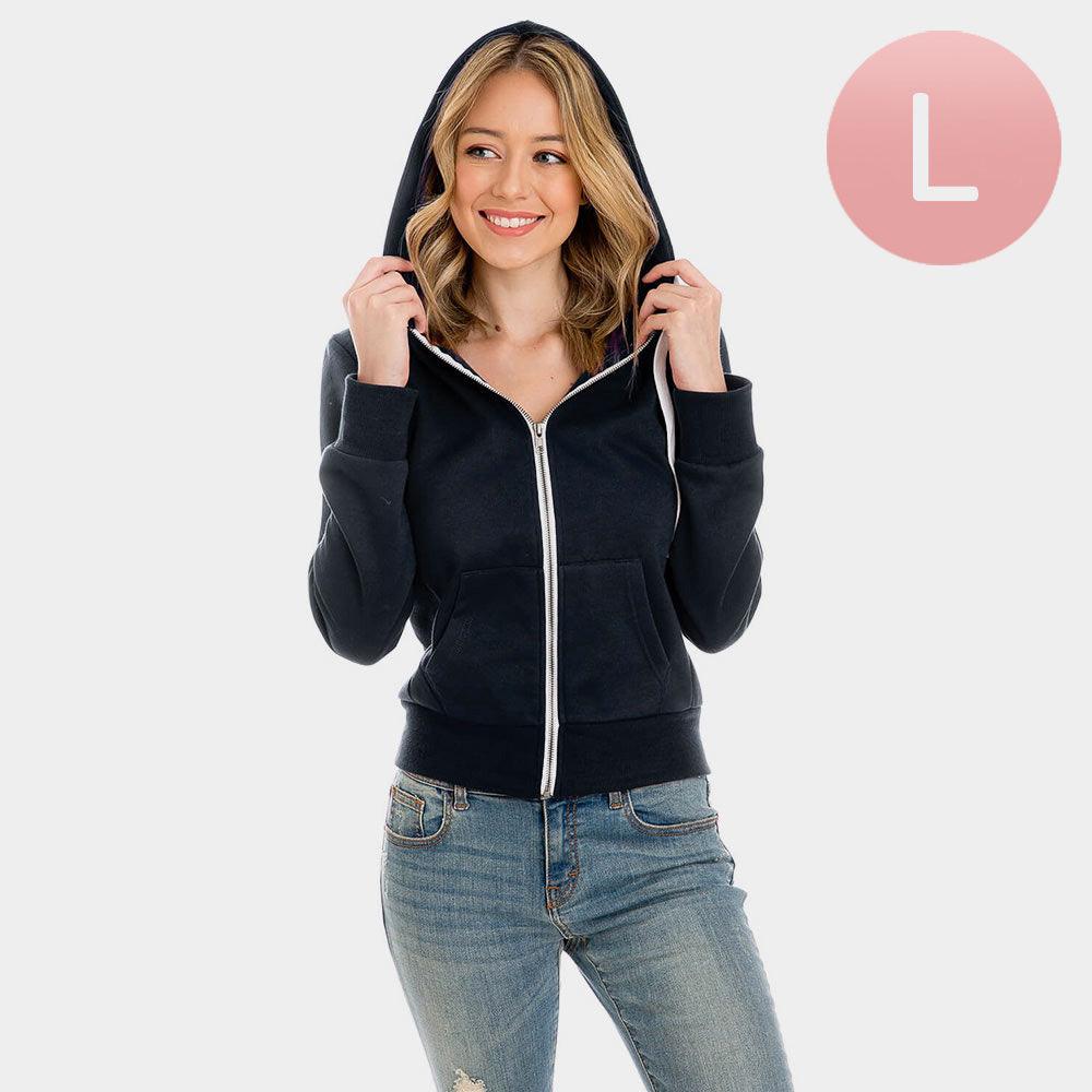 Navy Navy Zip Up Hoodies Sweater