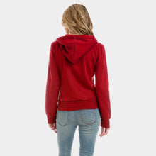 Load image into Gallery viewer, Red Red Zip Up Hoodies Sweater
