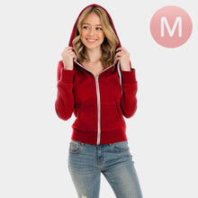 Load image into Gallery viewer, Red Red Zip Up Hoodies Sweater
