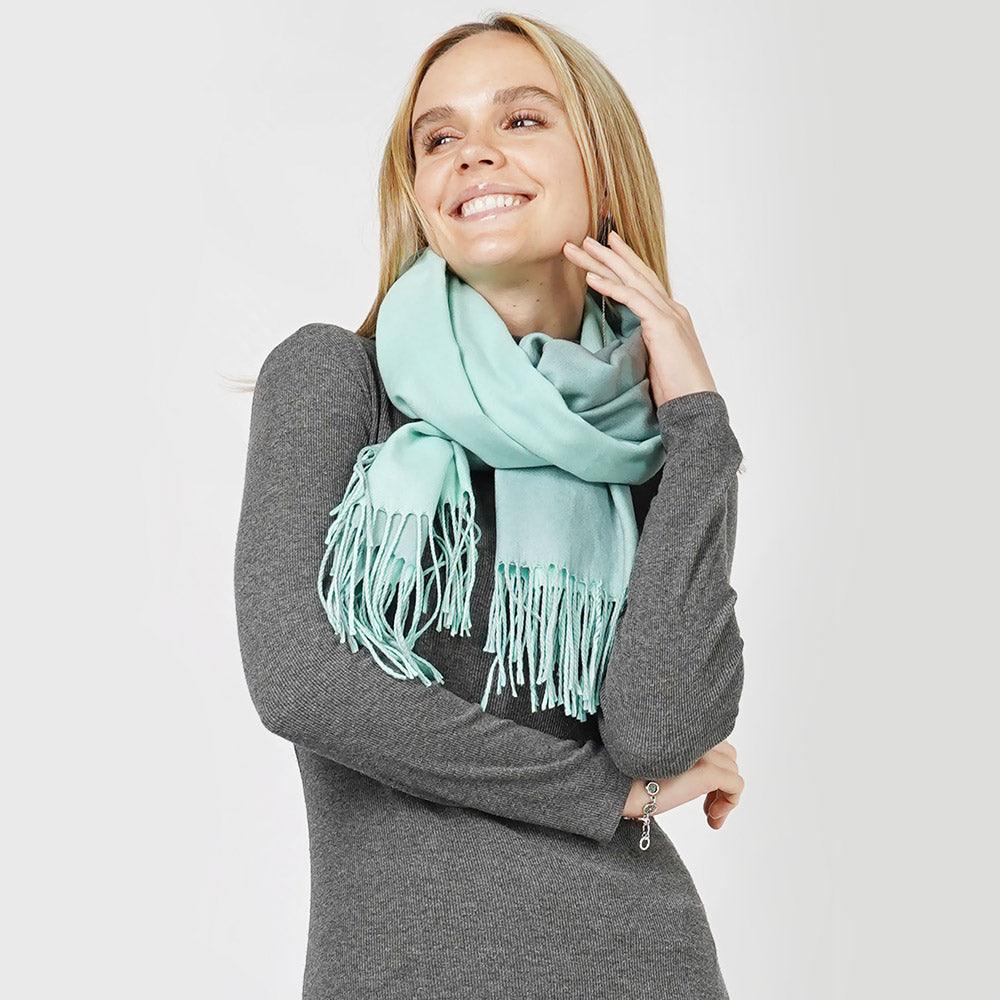 Mint Reversible Solid Shawl Oblong Scarf