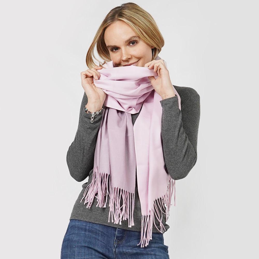 Pink Reversible Solid Shawl Oblong Scarf - Jewelry Store by Erik Rayo