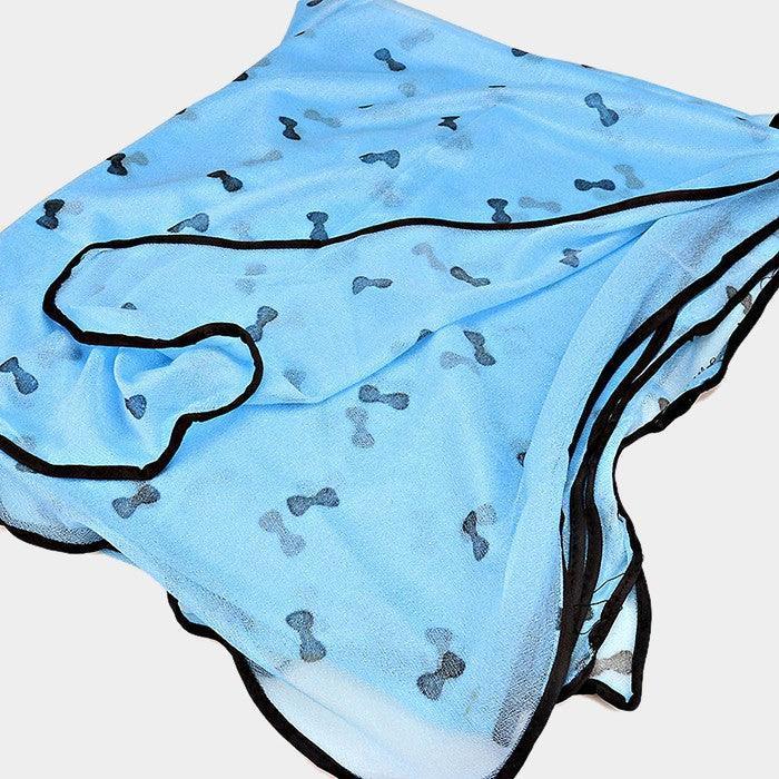 Aqua Bow print scarf - Jewelry Store by Erik Rayo