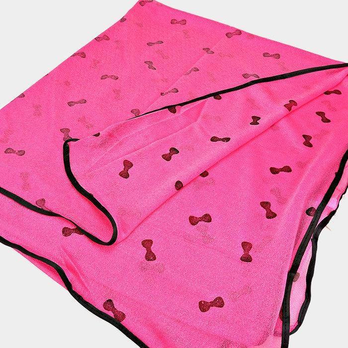 Fuchsia Bow print scarf - Jewelry Store by Erik Rayo