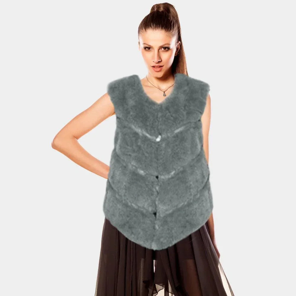 Gray Faux Fur Vest - Jewelry Store by Erik Rayo