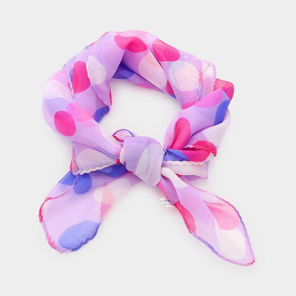 Lavender Polka Dot Patterned Silk Square Scarf - Jewelry Store by Erik Rayo