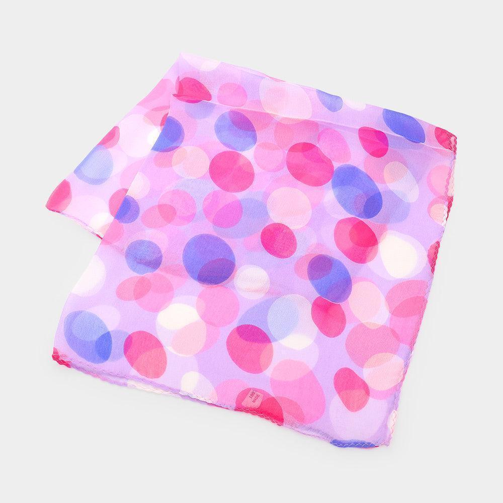 Lavender Polka Dot Patterned Silk Square Scarf - Jewelry Store by Erik Rayo
