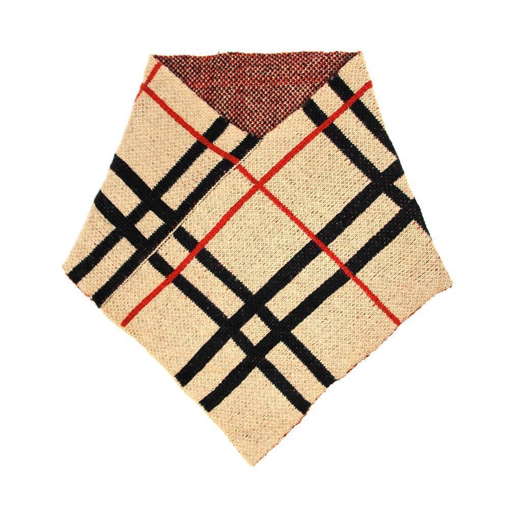 Beige Plaid Pattern Tube Scarf - Jewelry Store by Erik Rayo