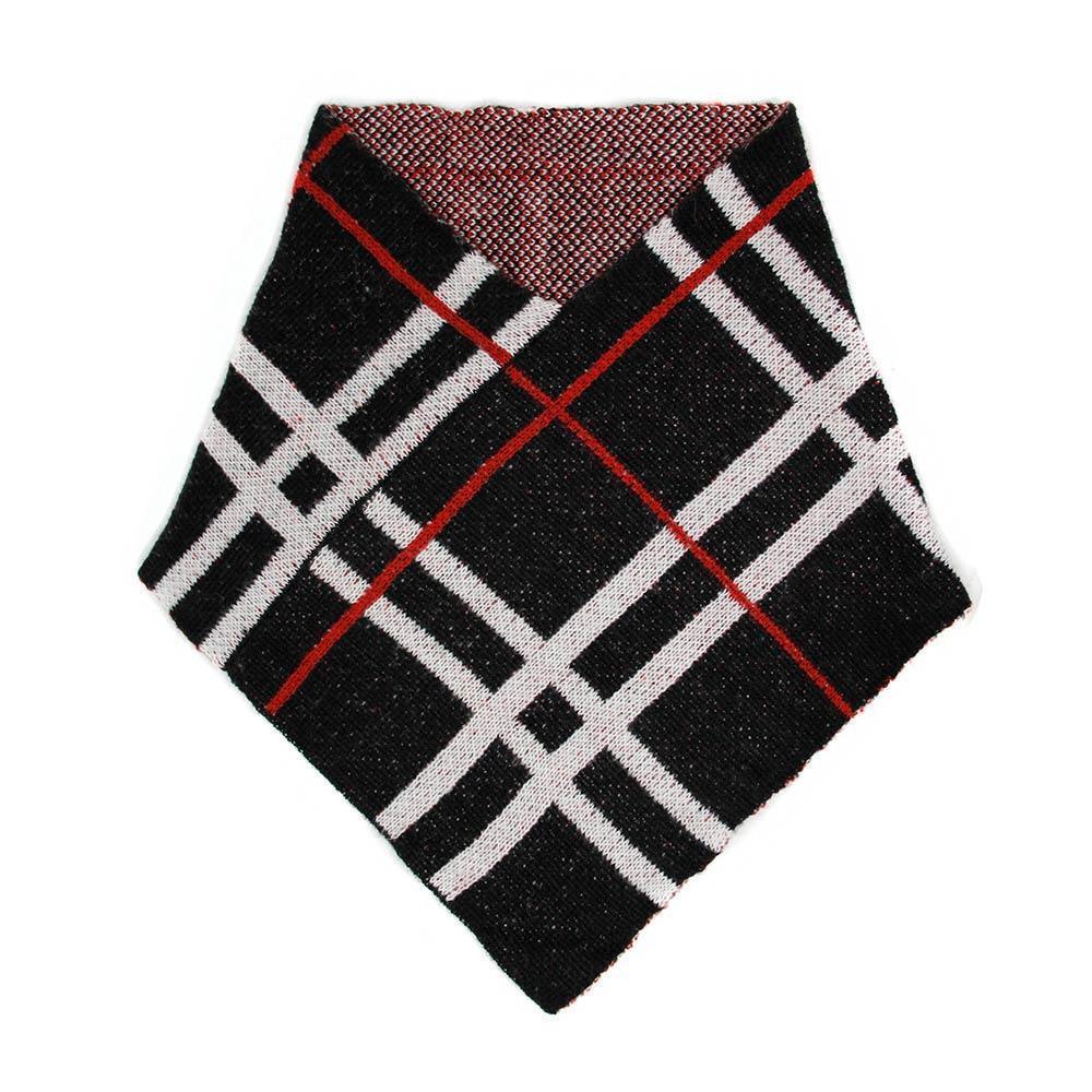 Black Plaid Pattern Tube Scarf - Jewelry Store by Erik Rayo