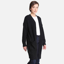 Load image into Gallery viewer, Black Solid Front Pocket Cardigan

