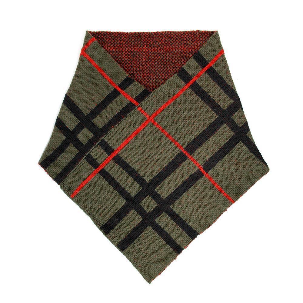 Olive Green Plaid Pattern Tube Scarf - Jewelry Store by Erik Rayo