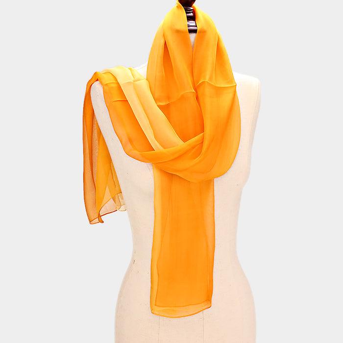 Yellow Ombre silk scarf