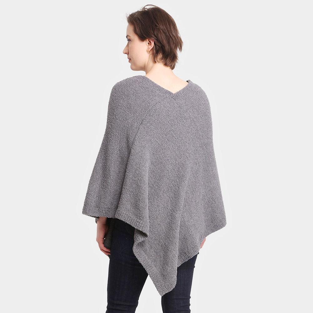 Gray Soft Solid Poncho - Jewelry Store by Erik Rayo