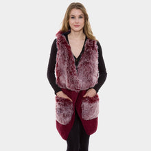 Load image into Gallery viewer, Navy Solid Color Faux Fur Trim Detail Vest
