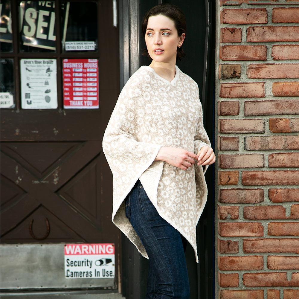 Beige Leopard Patterned Poncho - Jewelry Store by Erik Rayo