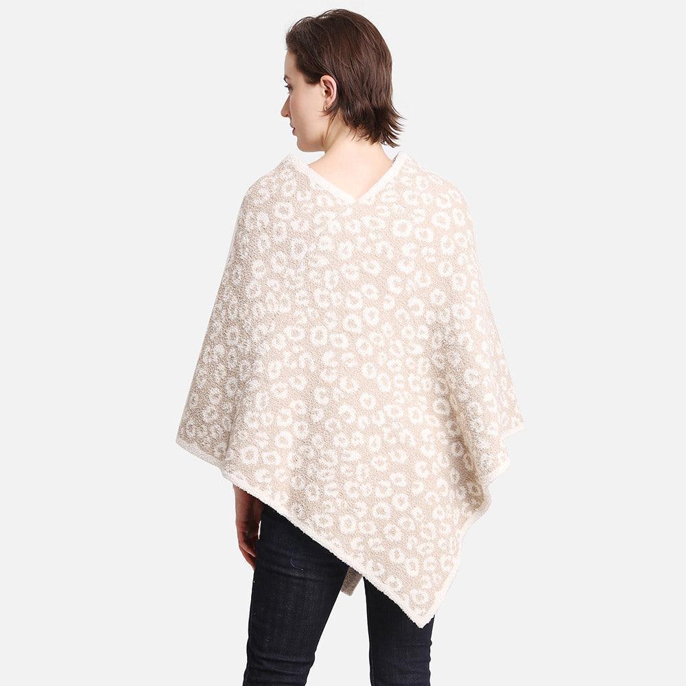 Beige Leopard Patterned Poncho - Jewelry Store by Erik Rayo
