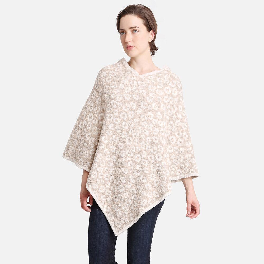 Beige Leopard Patterned Poncho - Jewelry Store by Erik Rayo