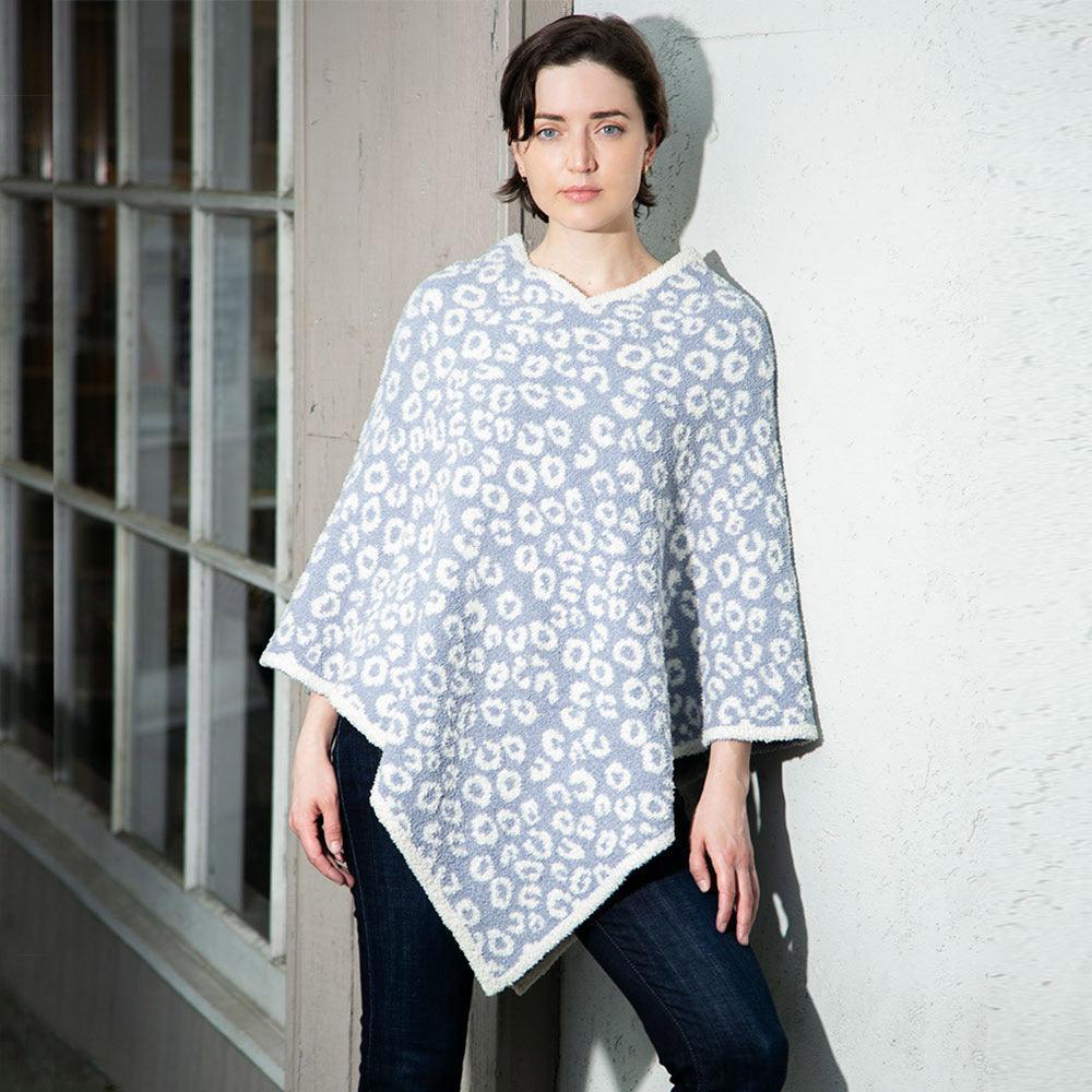 Blue Leopard Patterned Poncho - Jewelry Store by Erik Rayo