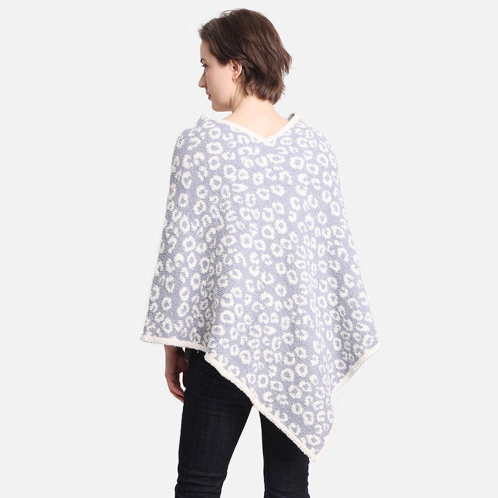 Blue Leopard Patterned Poncho - Jewelry Store by Erik Rayo