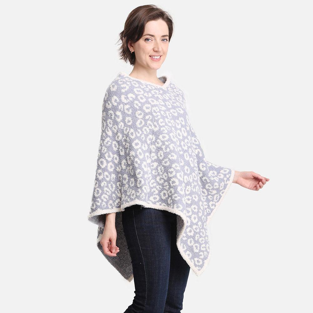 Blue Leopard Patterned Poncho - Jewelry Store by Erik Rayo