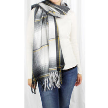 Load image into Gallery viewer, Black Plaid Check Printed Scarf

