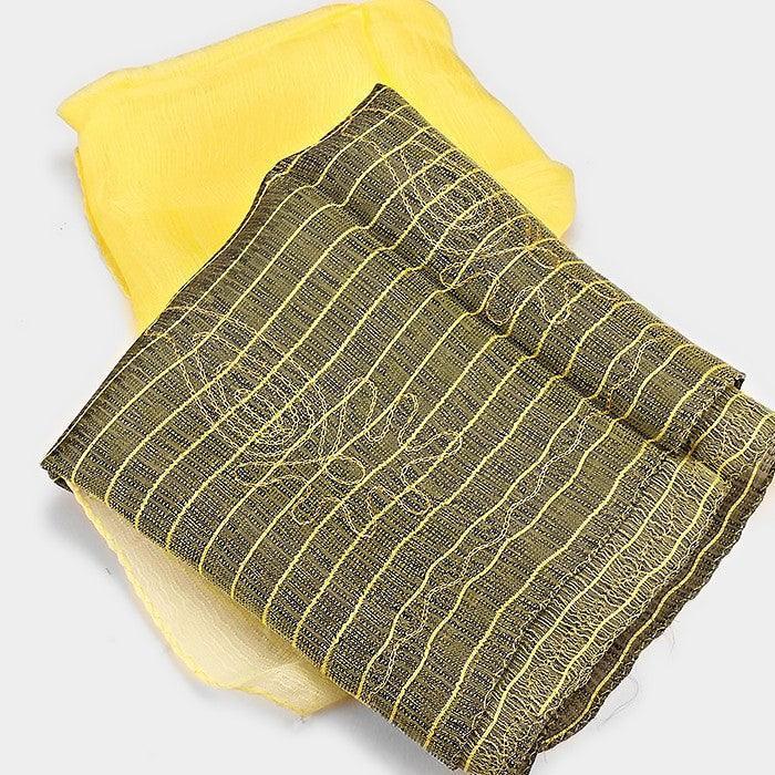 Yellow Embroidery Border Scarf - Jewelry Store by Erik Rayo
