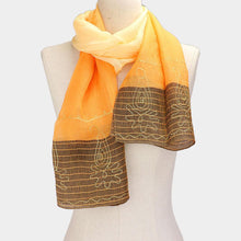 Load image into Gallery viewer, Orange Embroidery Border Scarf
