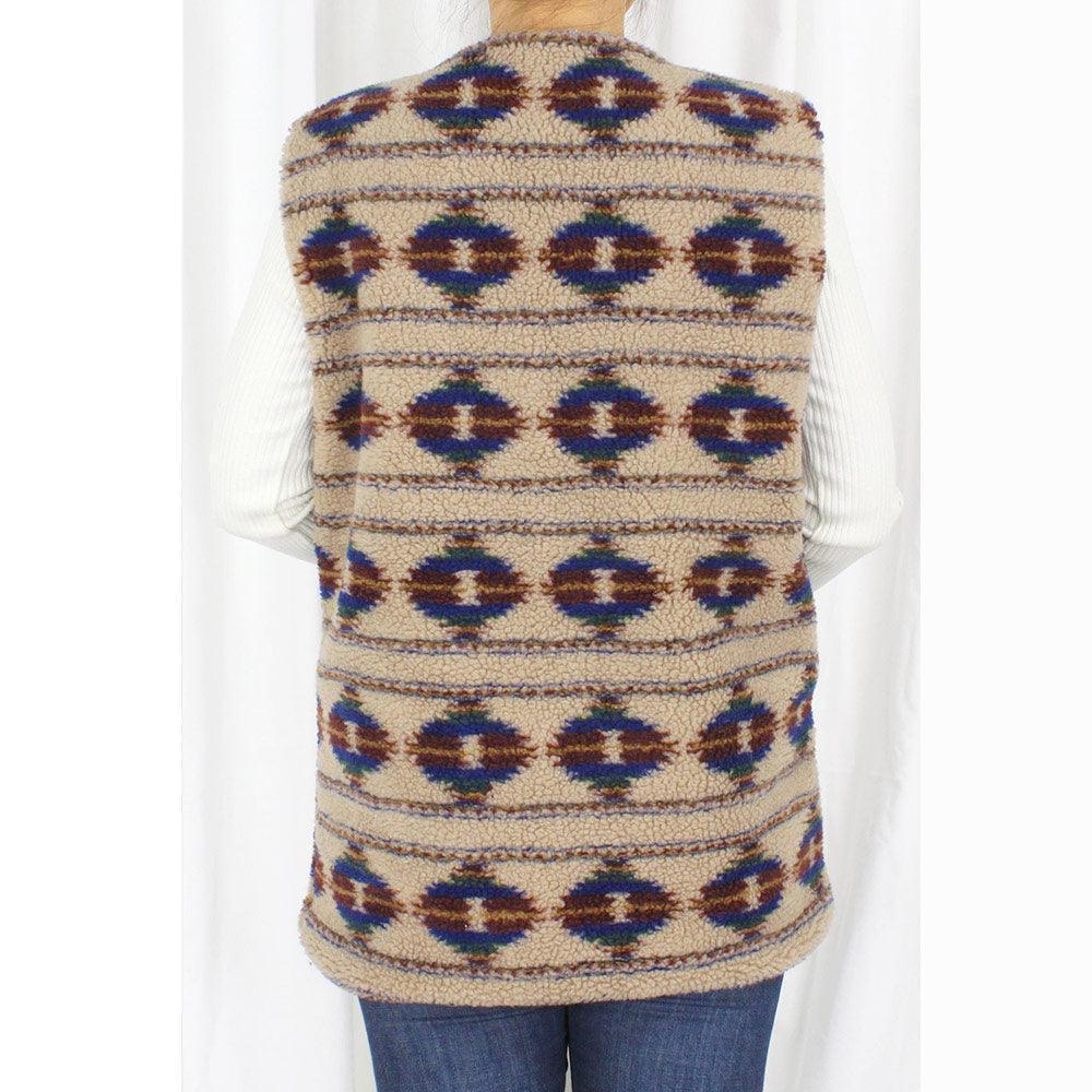 Beige Western Sherpa Pocket Vest - Jewelry Store by Erik Rayo