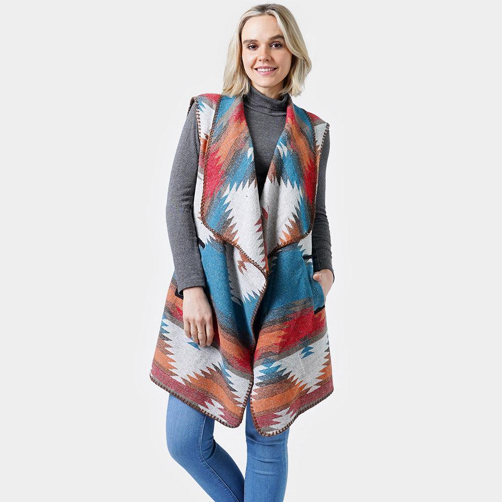 Teal Western Print Vest - Jewelry Store by Erik Rayo