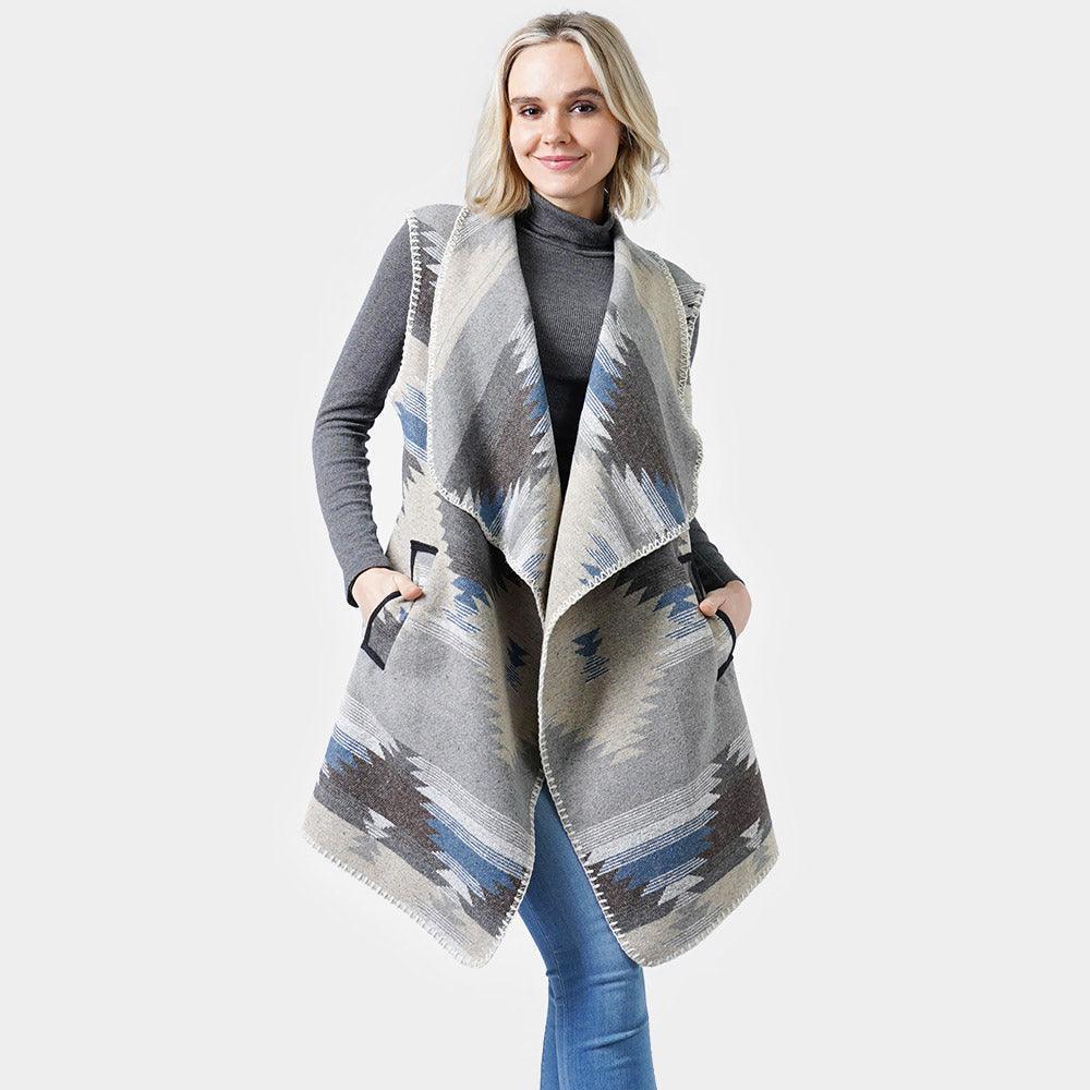 Taupe Western Print Vest - Jewelry Store by Erik Rayo