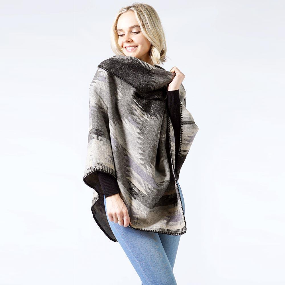 Black Western Pattern Poncho - Jewelry Store by Erik Rayo