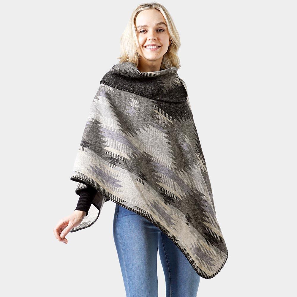 Black Western Pattern Poncho - Jewelry Store by Erik Rayo