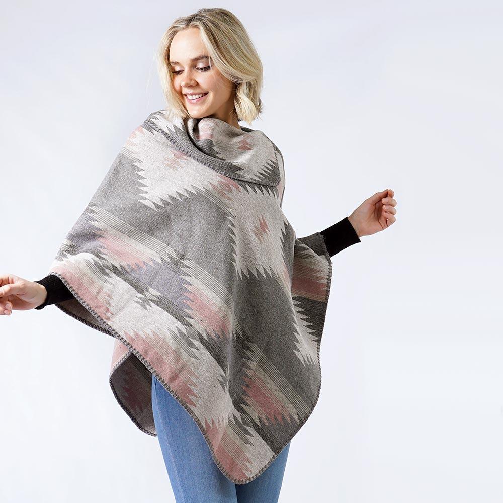 Gray Western Pattern Poncho - Jewelry Store by Erik Rayo