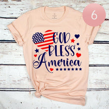 Load image into Gallery viewer, Pink 6PCS - Assorted Size GOD BLESS America Graphic T-shirts

