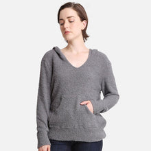 Load image into Gallery viewer, Gray Solid Pocket Hoodie Top
