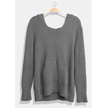 Load image into Gallery viewer, Gray Solid Pocket Hoodie Top
