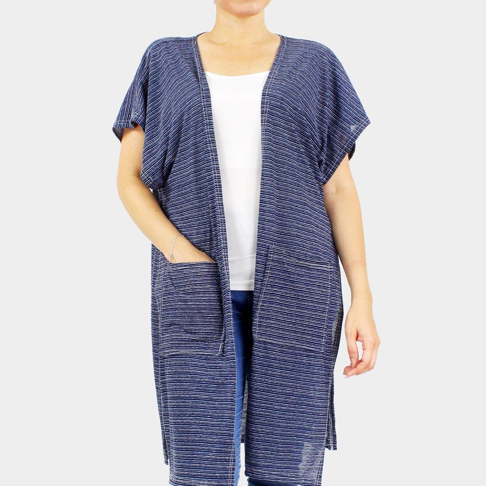 Navy Front Pockets Jersey Vest - Jewelry Store by Erik Rayo