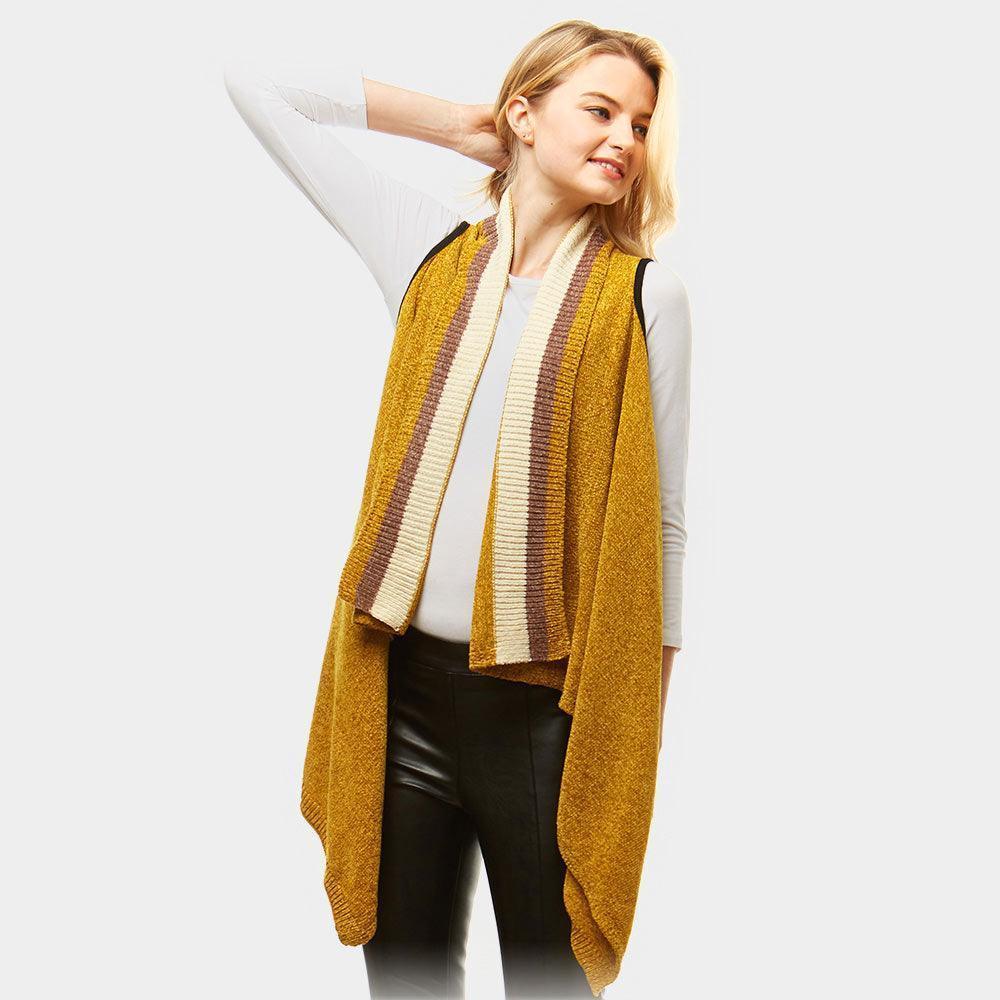 Mustard Solid Chenille Vest - Jewelry Store by Erik Rayo