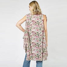 Load image into Gallery viewer, Taupe Flower Printed Round Vest
