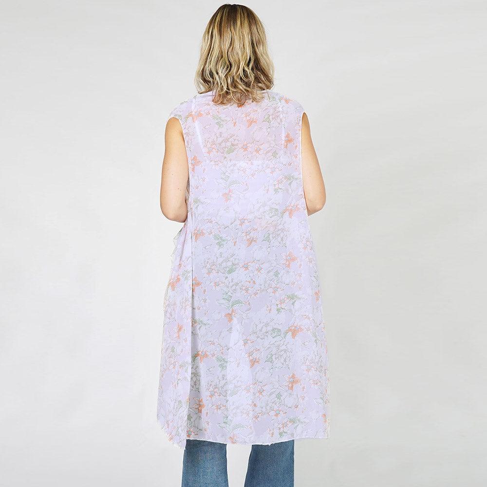 Lavender Flower Printed Round Vest - Jewelry Store by Erik Rayo