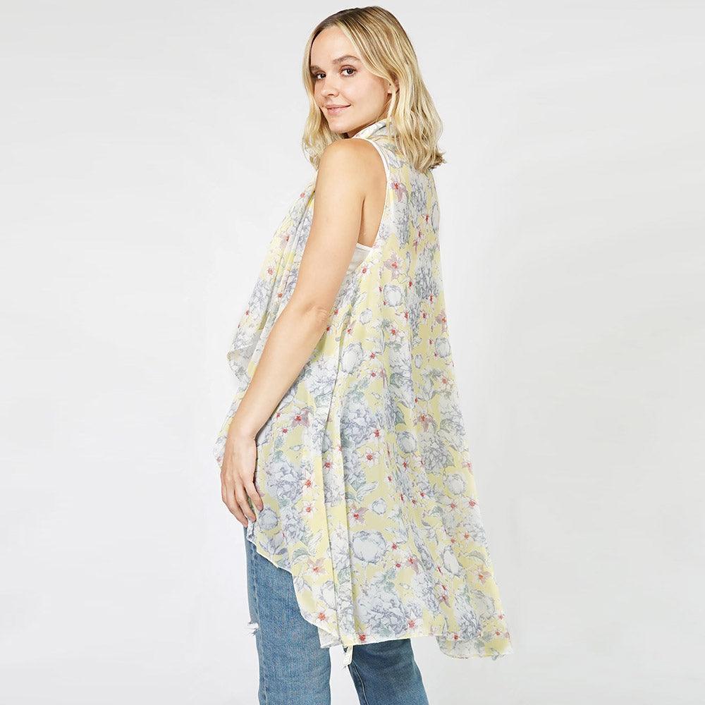 Yellow Flower Printed Round Vest - Jewelry Store by Erik Rayo