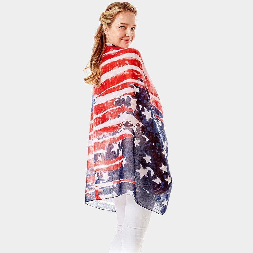 Navy USA Flag Oblong Scarf - Jewelry Store by Erik Rayo